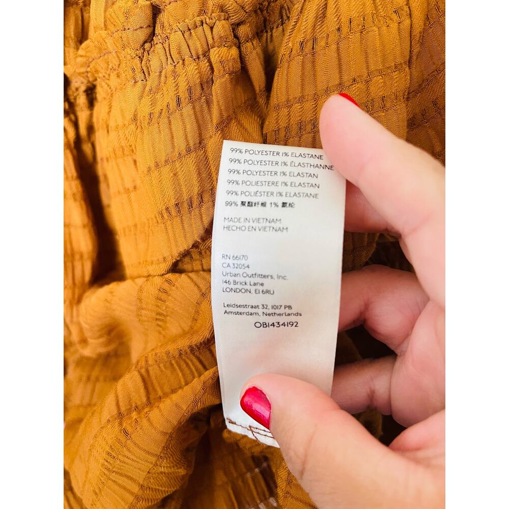Free People Rust Orange Textured Button-Front Blouse - Picture 5 of 8